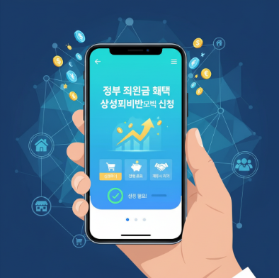 스마트폰으로 상생페이백 모바일 신청하는 장면